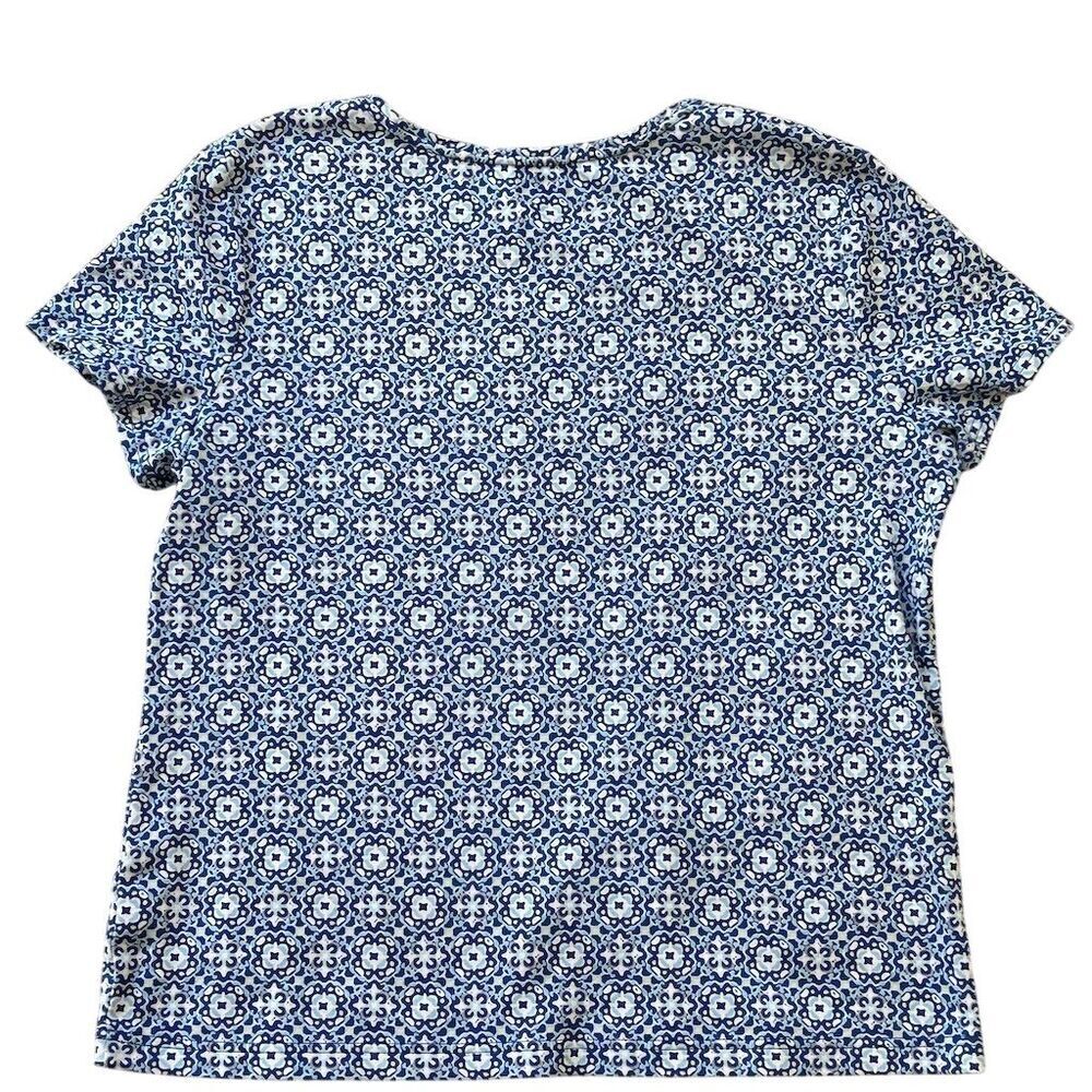 Croft & Barrow Women's Floral Print Tee Blue Short Sleeve Size L - Picture 6 of 8